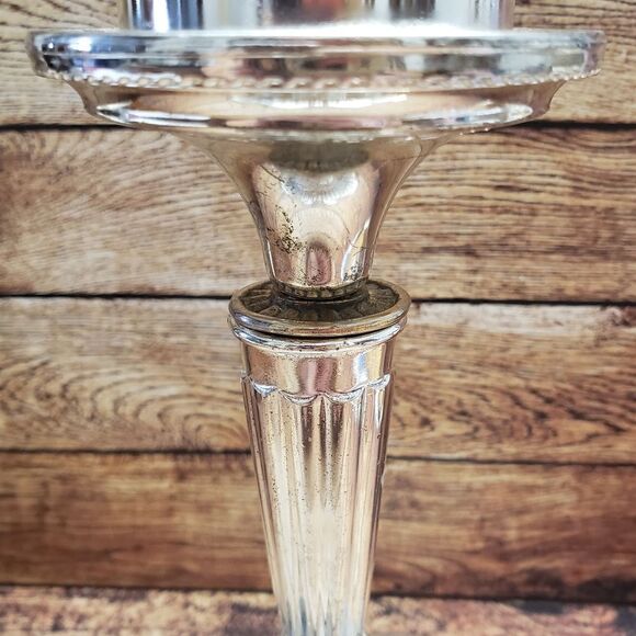 VINTAGE E.P. ZINC Silver-plated Candlestick Candle Holder Made in England - Picture 3 of 11